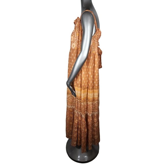 Spell & the Gypsy Collective NWT Utopia Tie Maxi Dress Organic Extra Small XS - Picture 8 of 10